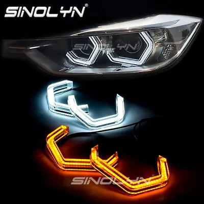 DTM Angel Eyes For BMW F30 F31 F10 E90 E60 E61 E46 LED Crystal Halos Dual Color • $131.19