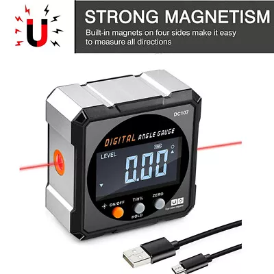 2 In 1 Digital Angle Finder With Electronic Laser Strong Magnetic Angle Gauge • $23.49