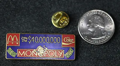 Coca-Cola McDonald's Monopoly Game $40000000 Pin • $41