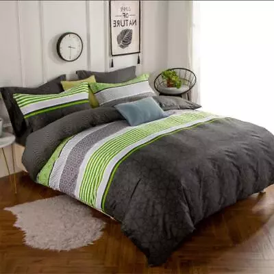 $35 • Buy 100% Cotton Single/Double/Queen/King Size Bed Quilt/Duvet Cover Set- Emerald
