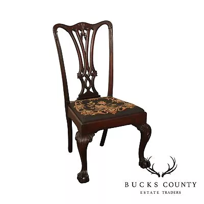 Chippendale Style Antique Mahogany Ball & Claw Side Chair • $465
