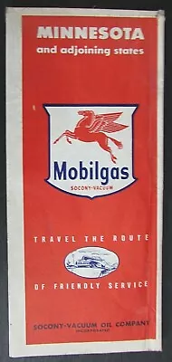 Pegasus Red Flying Horse Old Mobil Socony Vacuum Oil Minnesota Road Map FREE S/H • $15