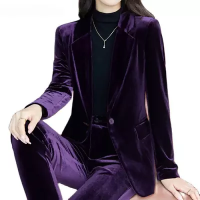 High Quality Velvet Formal Business Suits Pantsuits Office Work Wear Blazers • $59.56