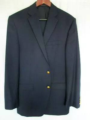 Ralph Lauren Sport Coat 40R Midnight Navy 100% Wool With Gold Crested Buttons • $40