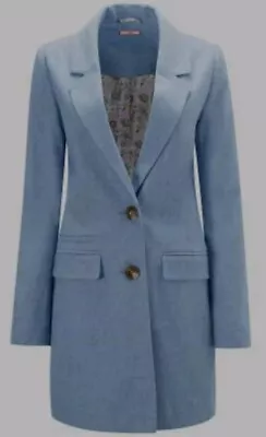 🌷Joe Browns “Baby Blue” Longline Jacket Coat Blazer 16 New Summer🌷 • £28.99