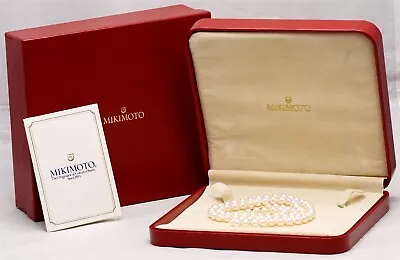 MIKIMOTO 6-6.5mm Akoya Cultured Pearl Strand Necklace 18K Yellow Gold Clasp /Box • $1399