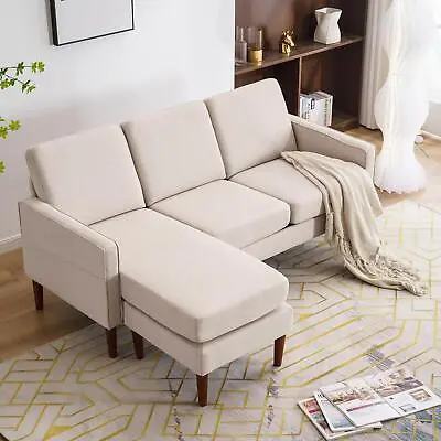 3 Seat Modern Reversible Sectional Sofa With Ottoman Chaise Living Room Bedroom • $242.99