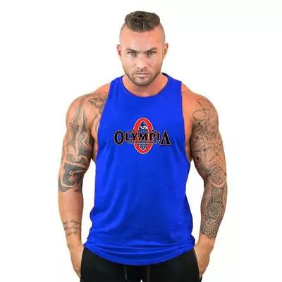 Mr Olympia Bodybuilding Workout Casual Tank Vest Muscle Fitness Gym Singlets • $12