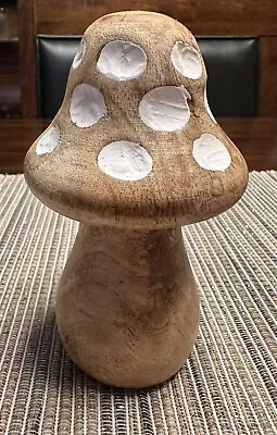 Mushroom Wooden Art Custom Turned Wood Mushroom Rustic Decor Solid One-piece • $8