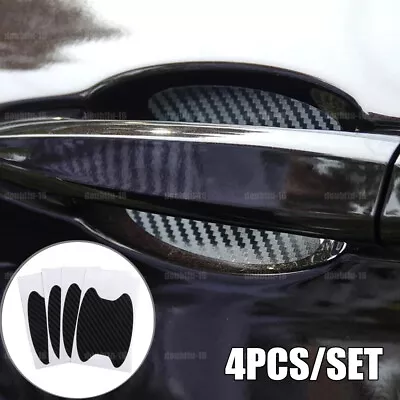 4× Carbon Fiber Door Handle Film Anti-Scratch Protector Stickers Car Accessories • £3.32