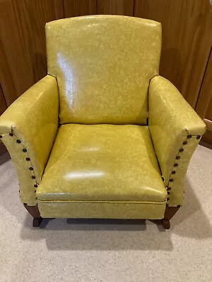 Vintage Mid Century Modern Child Yellow Vinyl Rocking Chair NICE!!! • $350