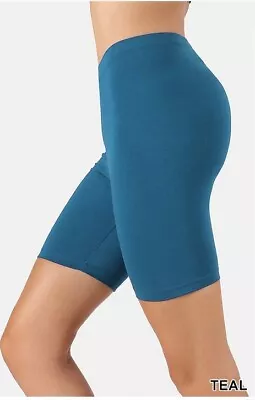 Women Bike Shorts Stretch Leggings Soft Cotton Spandex Workout Yoga Fitness S-3X • $9.95