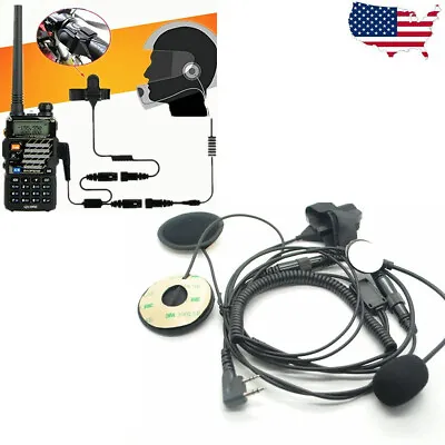 2 Pin PTT Motorcycle Helmet Headset Earpiece For Kenwood Walkie Talkie • $20.99