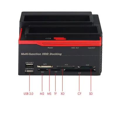 HDD Docking Station 2.5  3.5  USB 2.0 SATA IDE HDD Hard Drive Card Reader US • $30.68