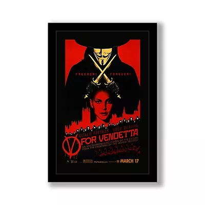 V FOR VENDETTA - 11x17 Framed Movie Poster By Wallspace • $55