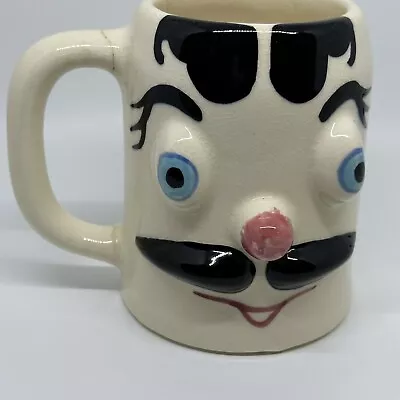 Vintage 1940's Pfatzgraff Pottery Muggsy Mug Jerry The Jerk Coffee Face Cup • $19.98