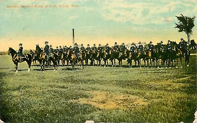 1911 Detroit Mounted Police At Drill Detroit Michigan Postcard • $9.99