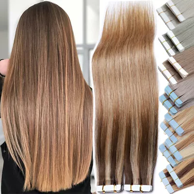 Balayage Seamless Tape In Real Remy Human Hair Extensions Invisible PU Skin US • $35.25