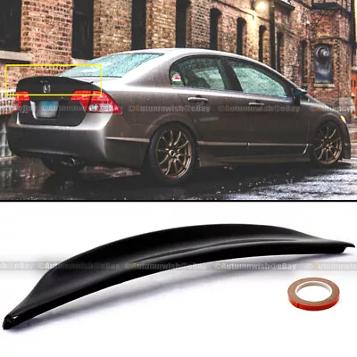 For 06-11 Civic 4DR Duckbill Highkick Painted Glossy Black Trunk Wing Spoiler • $54.99