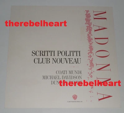 £29.99 • Buy MADONNA Who's That Girl 1987 US Promo 12  Display Flat DOUBLE SIDED POSTER Photo