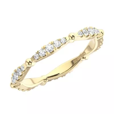 9K Yellow Gold 0.50CT 100% Natural Round Cut Diamond Full Eternity Ring • £376.48