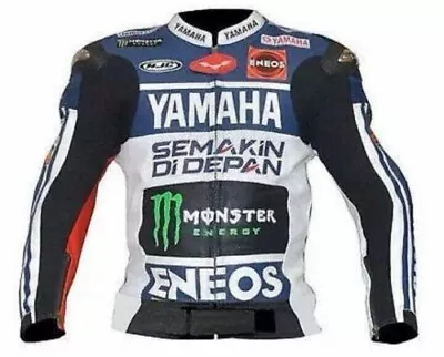 Yamaha Motorcycle Leather Jacket Leather Biker Jacket Men Racing Biker Leather • £134.99