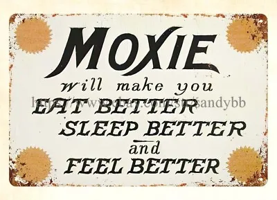 Wall Nostalgic Living Room Moxie Make You Eat Sleep Feel Beeter Metal Tin Sign • $18.93