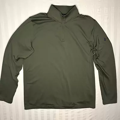 Under Armour Men’s Olive Green Long Sleeve Tactical Combat Shirt 1/4 Zip Size XL • $22.95