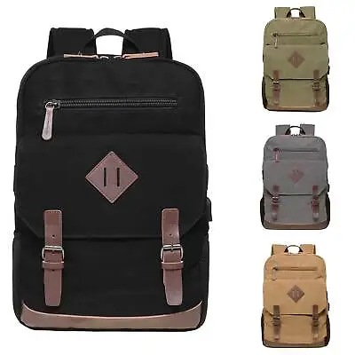 Vintage Canvas Backpack Large CapacityMulti-Functional Durable Outdoor Rucksack • $42.99