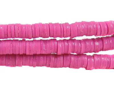 Pink Vulcanite  Vinyl  Heishi Trade Beads 38 Inch • $14