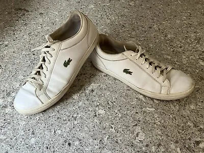 Men's LACOSTE 'Straightset BL 1' Size 11 US Shoes Sneakers White Leather  • $10