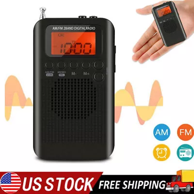 Mini Portable Pocket Digital LCD AM/FM Radio Battery Powered Receiver Speaker • $16.43