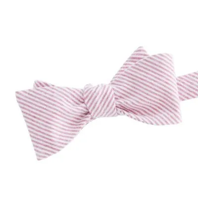$65 Vineyard Vines Bowtie Pink/White Fineline Seersucker Stripe OS Cotton • $29.95