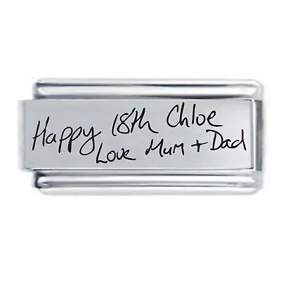 £8.16 • Buy HANDWRITING Personalised Daisy Italian Charm Superlink For Classic Bracelet