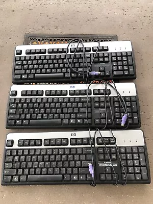 Lot Of 3 HP Wired PS/2 Keyboard Used • $1.95