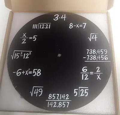 Black Wooden Math Formulas Hanging Wall Clock Algebra Equations • $15