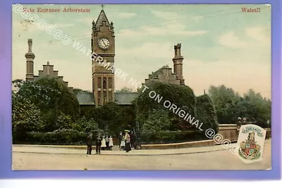 Nice Early 1907 Arboretum Entrance Walsall Coat Of Arms West Midlands Postcard • £0.99