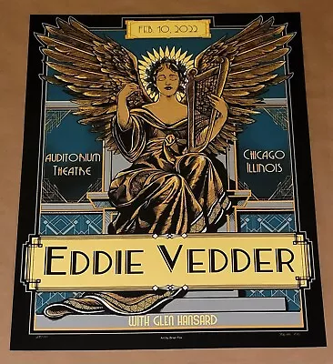 Eddie Vedder Poster Signed/Numbered By Artist Fox Chicago 2022 • $384.68