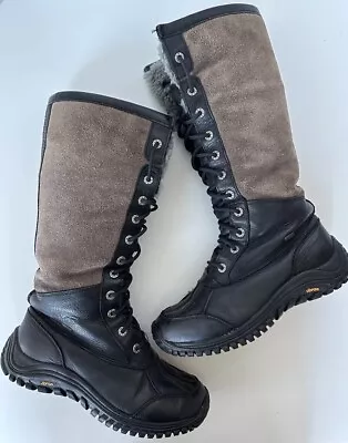 UGG Adirondack Tall Lace Up Waterproof Leather Suede Lined Winter Boots  • $80