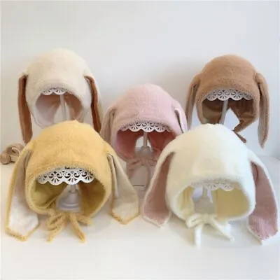 With Rabbit Ear Bonnet Cap Baby Bunny Hat Beanie Hat Toddler Baby Girls Hats • £4.75