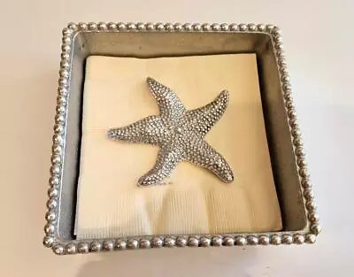 MARIPOSA Seaside STARFISH BEADED NAPKIN BOX HOLDER Sea Star • $25