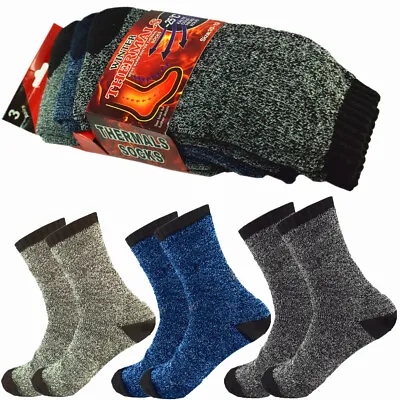 6 Pairs Winter Mens Thermal Heavy Duty Heated Super Warm Socks Boots Size 10-13 • $11.88