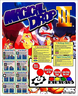 Magical Drop III (3) Neo Geo Mini Arcade Marquee • $9.95