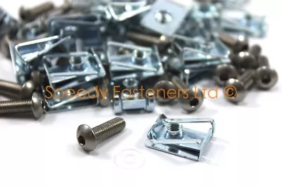 £11.99 • Buy 25 X Stainless Motorcycle Fairing Std Bolts M5 5mm & Speed Spire Clips Lug Nuts
