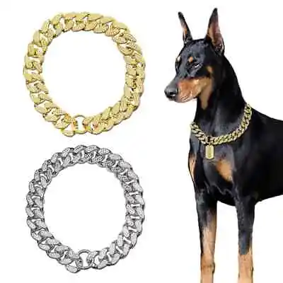 Luxury Sparkling Diamond Dog Collar – Small Medium Large For Dogs & Cats • $20.37