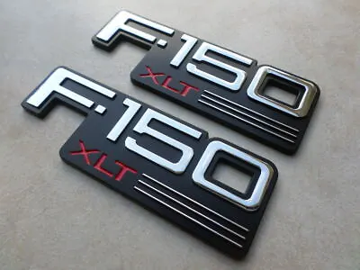 92-96 NEW Ford F-150 XLT 2pc Fender Emblem Nameplate Badge Side F150 Logo SET • $42.95