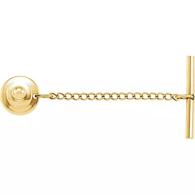 Yellow Plated Men's Tie Tack Clutch With Chain • $4.50