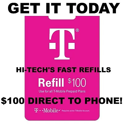 T-MOBILE $100 FASTEST ONLINE REFILL 25yr USA TRUSTED DEALER  • $109.75