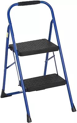 Cosco 11308SWB1E Two Blue Three Big Folding Step Stool With Rubber Hand Grip • $78.92