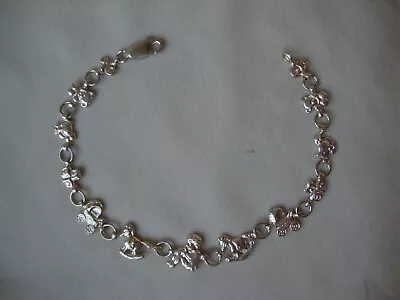 Vintage Baby Nursery Playtime Sterling Silver Stamped 925 Tennis Bracelet • $19.99